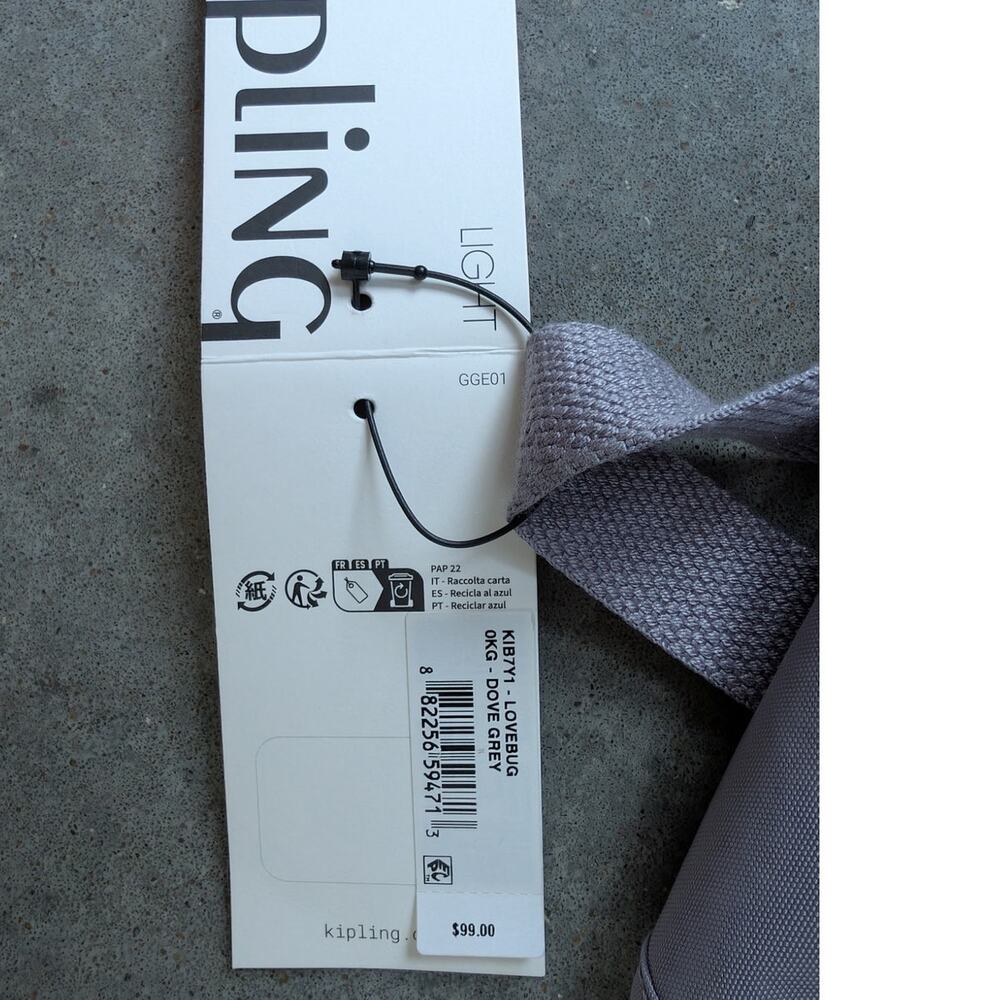 KIPLING Lovebug Mini Backpack Monkey Keychain Dov… - image 12